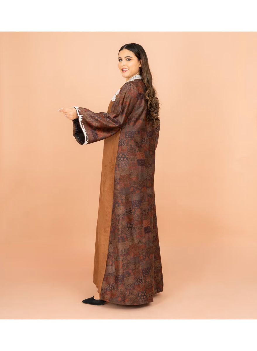 Mandarin Colar White Embroidery Work Winter Jalabiya IKKXA - Women's Jalabiyas 39