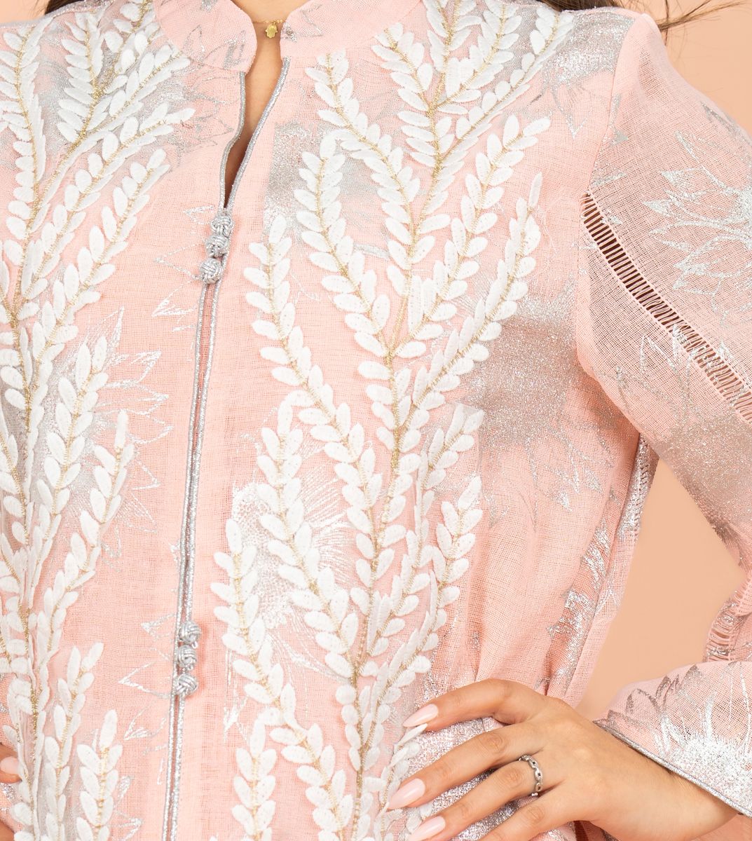 Luxury Foil Leaf Prints Elegant Jalabiya IKKXA - Women's Jalabiyas 33