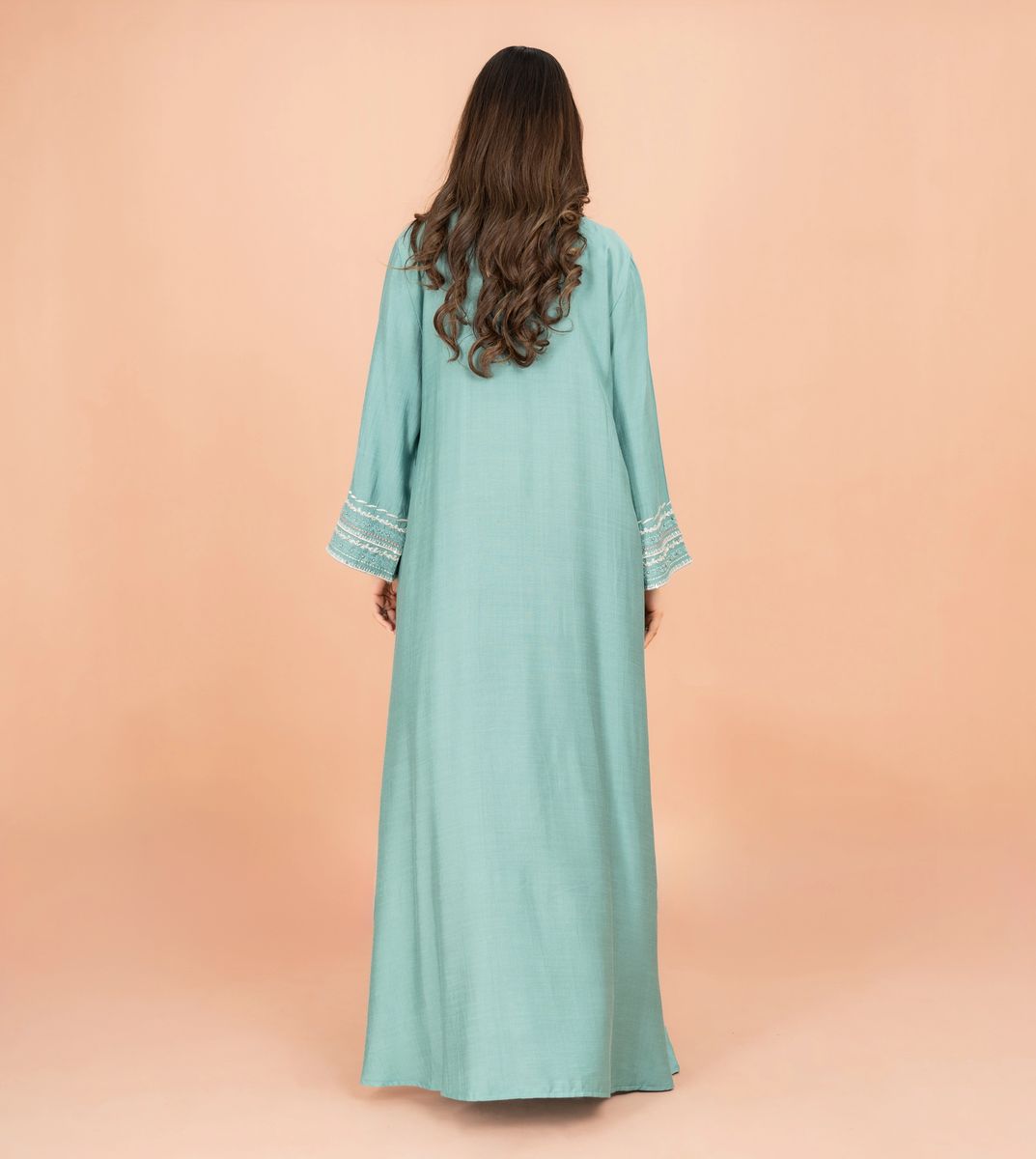 Solid Jalabiya Crystal Details Wide Cut Arabisque IKKXA - Women's Jalabiyas 52