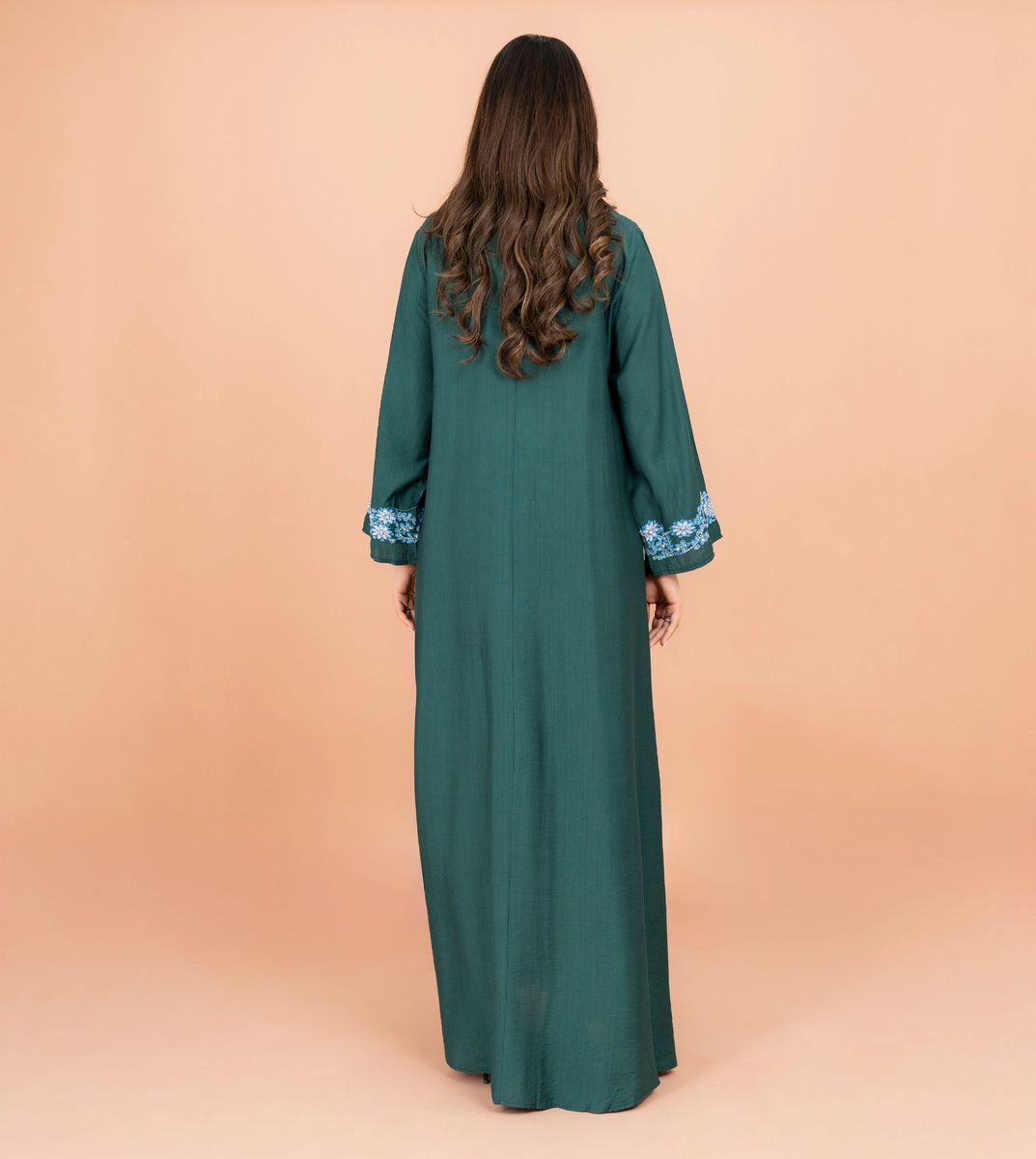 Classic Solid Floral Embroidery Crystal Jalabiya IKKXA - Women's Jalabiyas 55