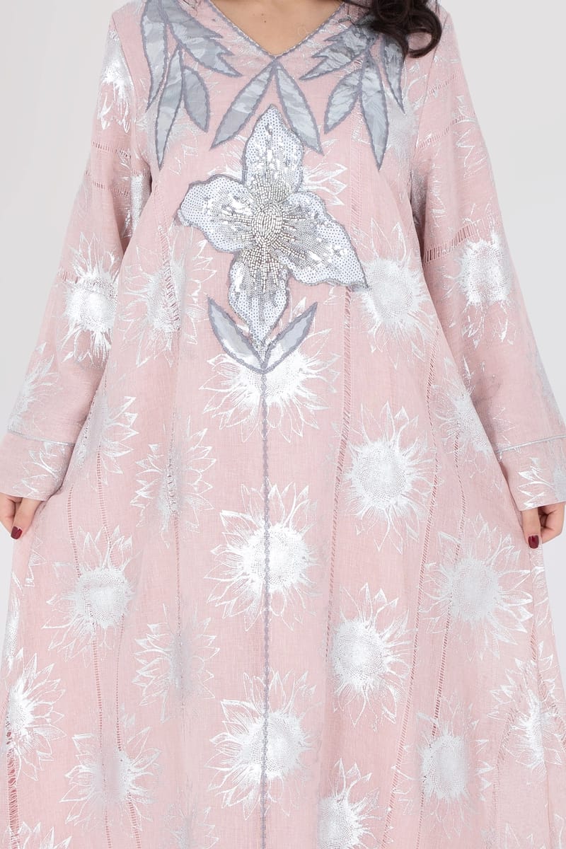 Classic Design Silver Patterns Jalabiya IKKXA - Women's Jalabiyas 21
