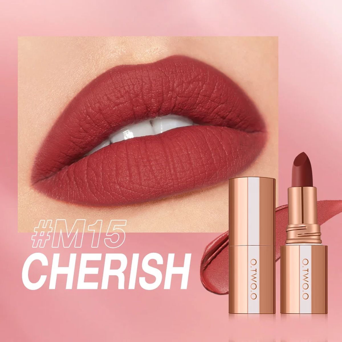 Long-Lasting Waterproof Matte Lipstick with Velvet Finish O.TWO.O - Women's Lips