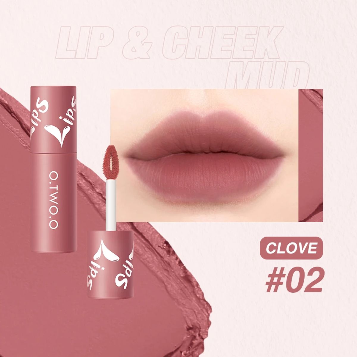 Long-Lasting Waterproof Matte Lipstick with High Pigment Velvet Finish O.TWO.O - Women's Lips