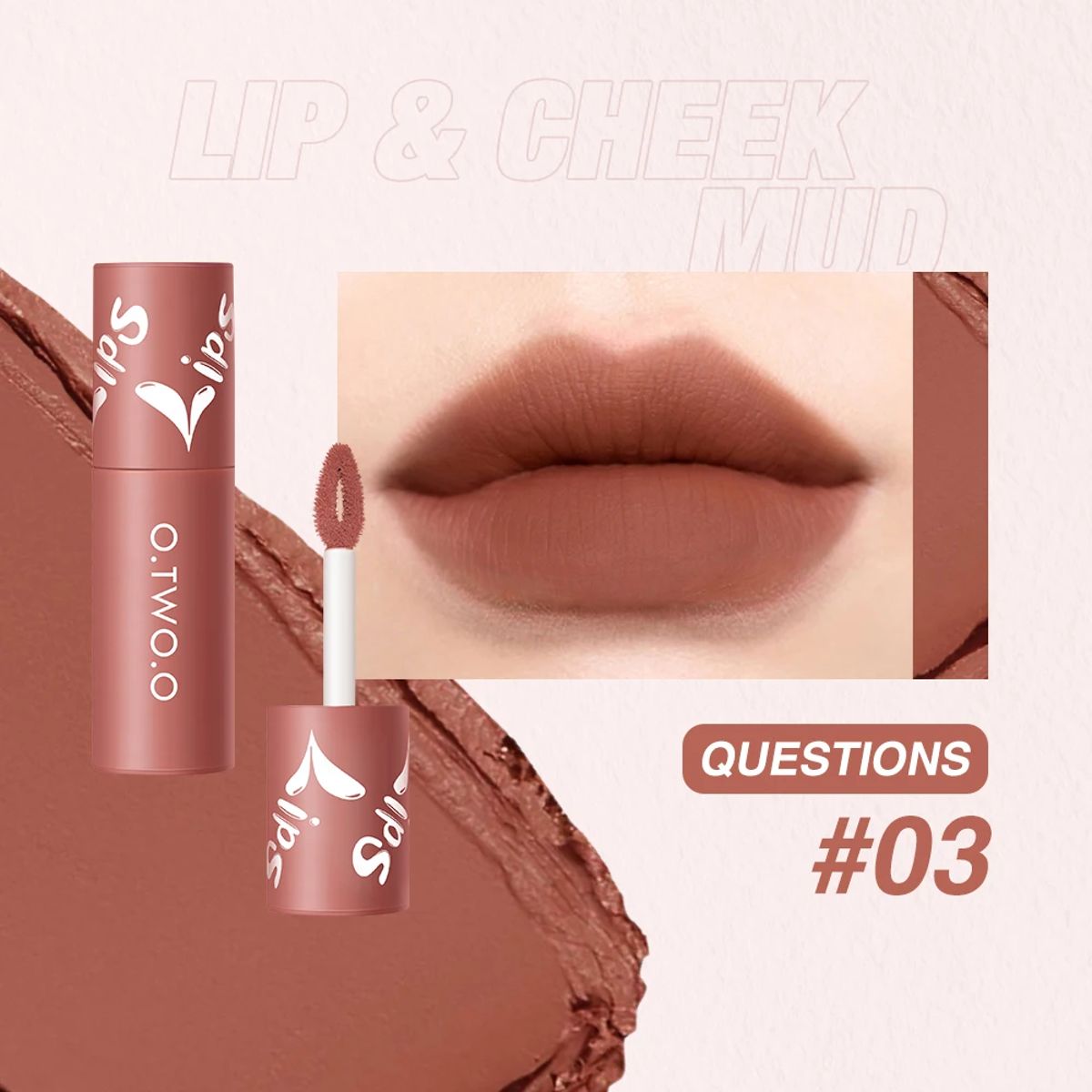 Long-Lasting Waterproof Matte Lipstick with High Pigment Velvet Finish O.TWO.O - Women's Lips 7