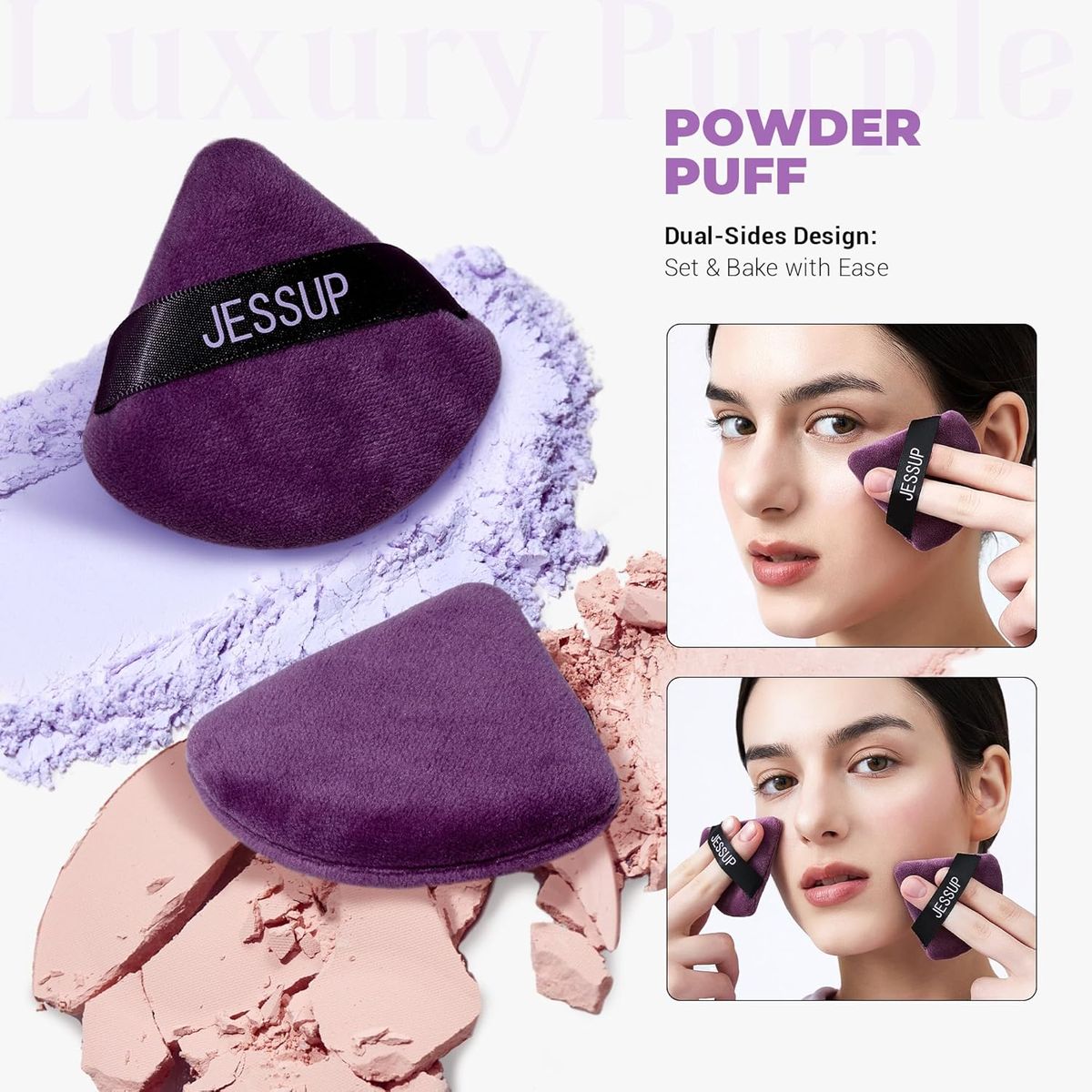 Jessup Soft Triangle Powder Puffs for Flawless Setting and Baking Jessup Soft Triangle Powder Puffs for Flawless Setting and Baking