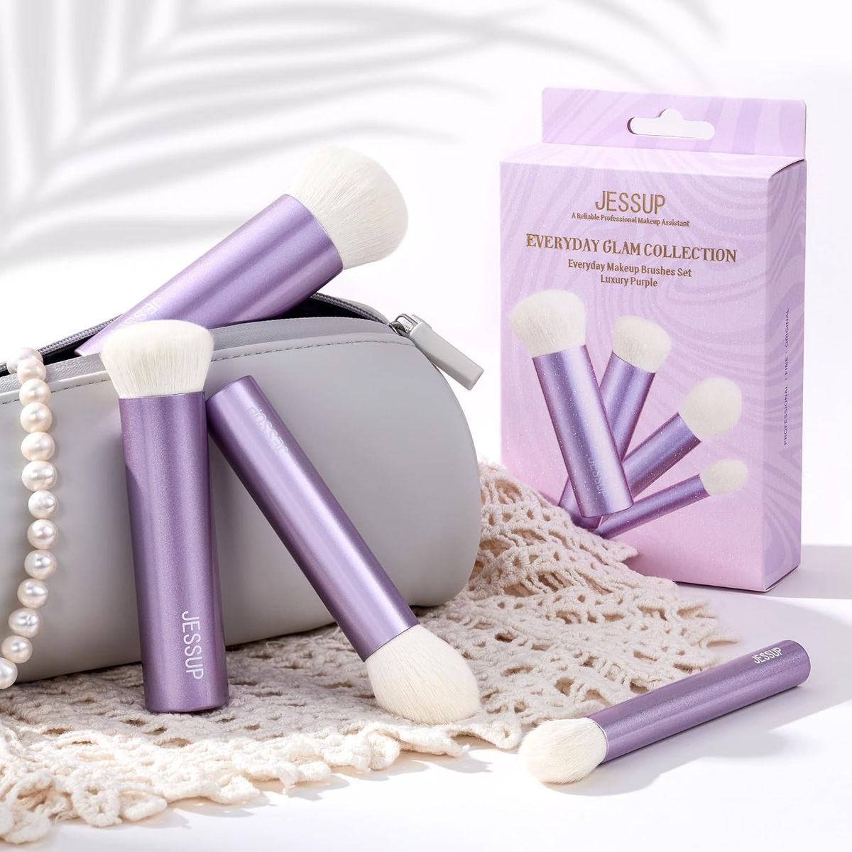 Jessup 4-Piece Kabuki Brush Set for Foundation Contour and Blush Jessup 4-Piece Kabuki Brush Set for Foundation Contour and Blush