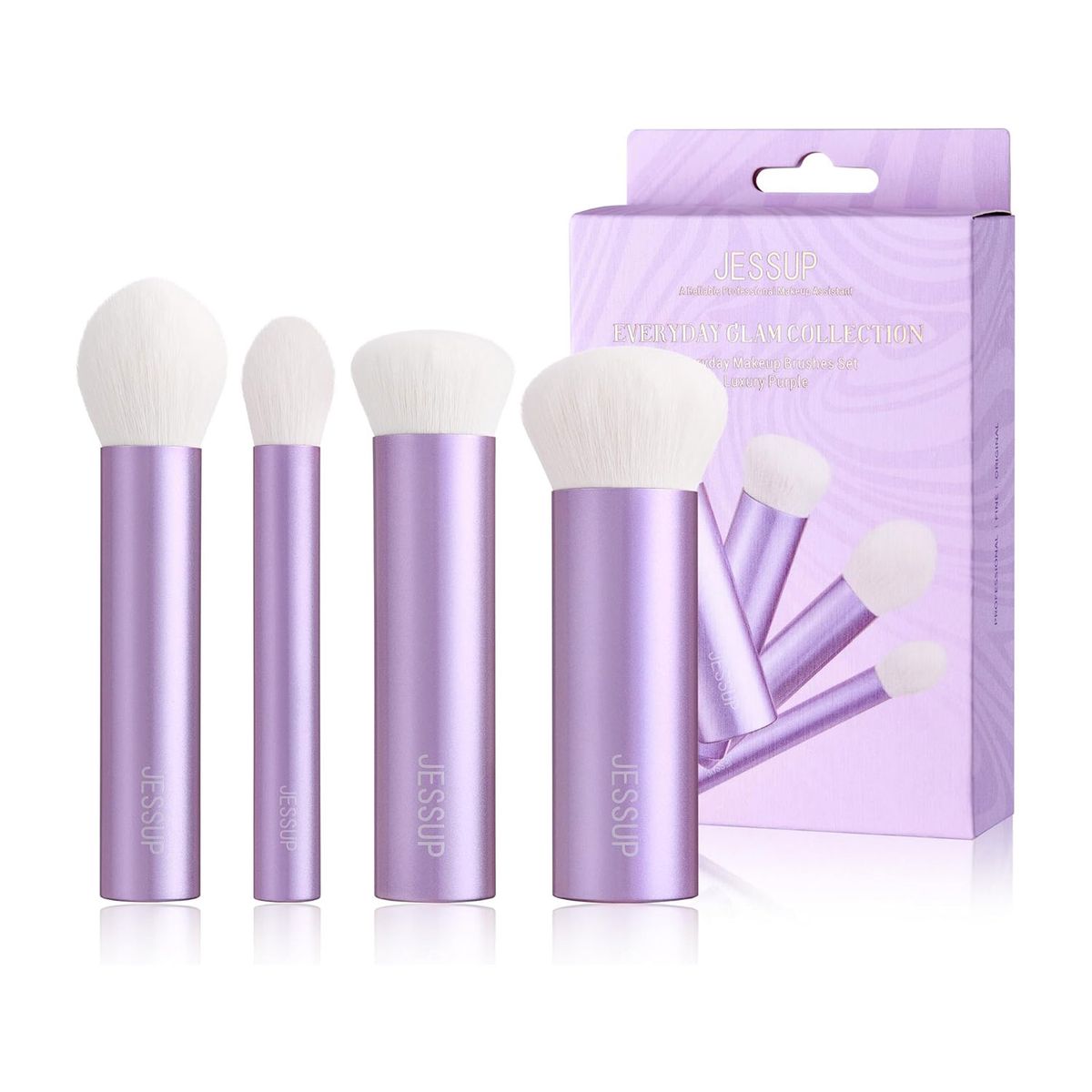 Jessup 4-Piece Kabuki Brush Set for Foundation Contour and Blush Jessup 4-Piece Kabuki Brush Set for Foundation Contour and Blush
