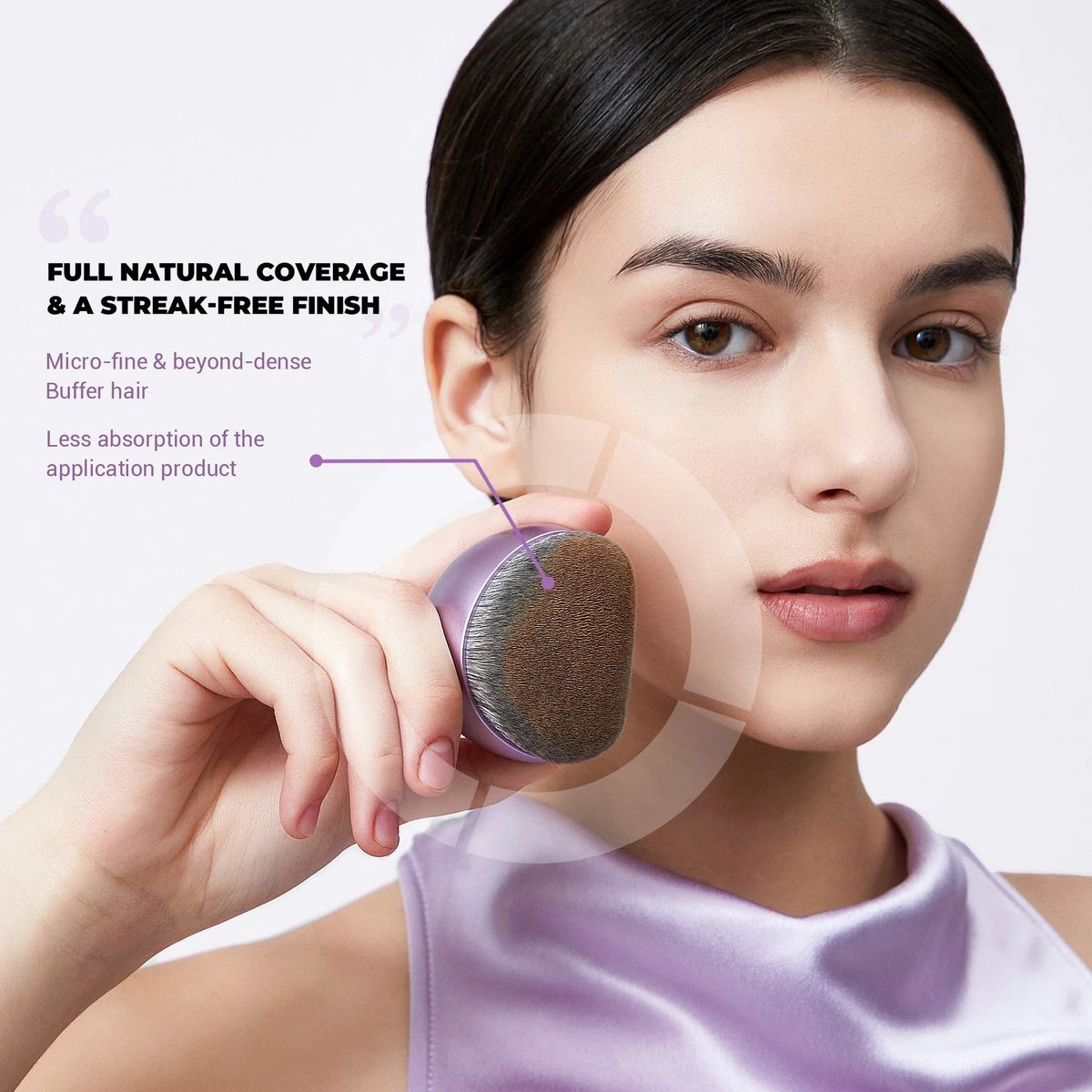 Jessup Pro Flawless Flat Top Foundation Brush for Smooth Blending