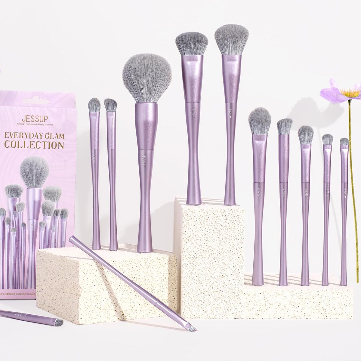 Jessup Luxury Purple Professional Vegan Brush Set for Full Makeup Jessup - Women's Makeup Accessories 1