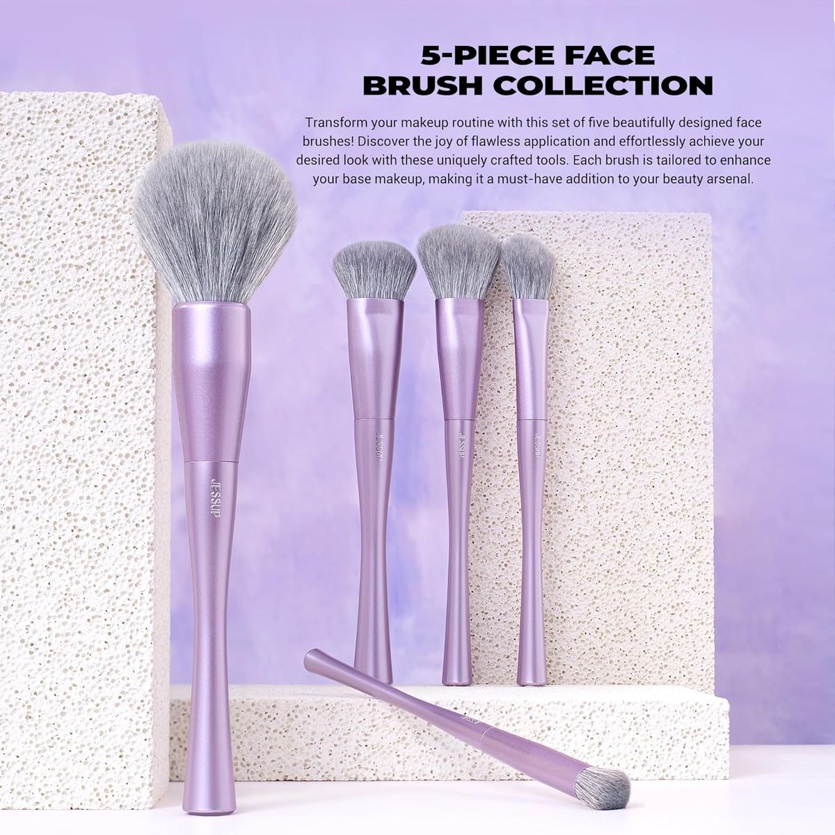 Jessup Luxury Purple Professional Vegan Brush Set for Full Makeup Jessup - Women's Makeup Accessories 2