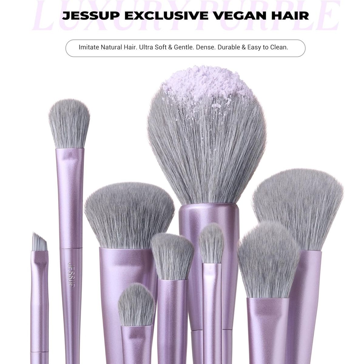 Jessup Luxury Purple Professional Vegan Brush Set for Full Makeup Jessup Luxury Purple Professional Vegan Brush Set for Full Makeup