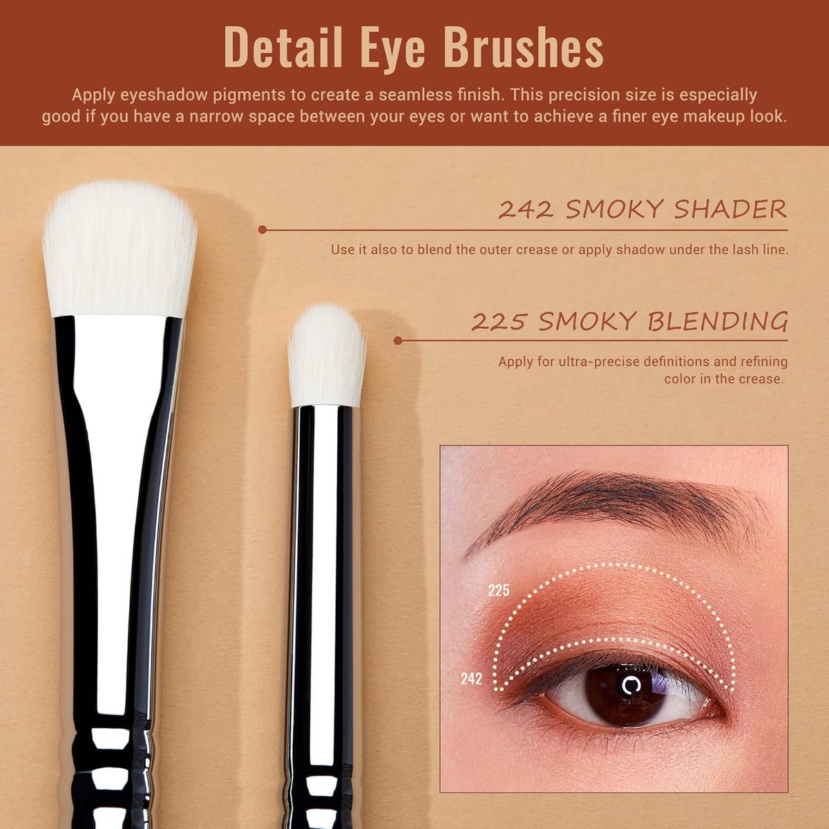 Jessup 7-Piece Eyeshadow Brush Set for Professional Smoky Eye Looks