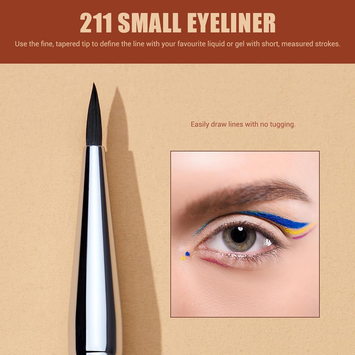 Jessup Three-Piece Precision Eyeliner Brush Set for Perfect Winged Lines