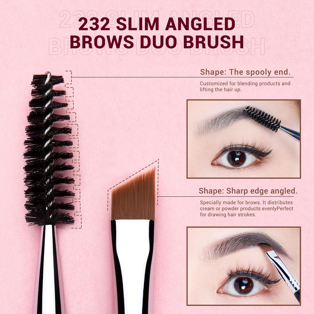 Jessup 3-Piece Brow Brush Set for Powder, Pencil, Gel, Wax Jessup 3-Piece Brow Brush Set for Powder, Pencil, Gel, Wax