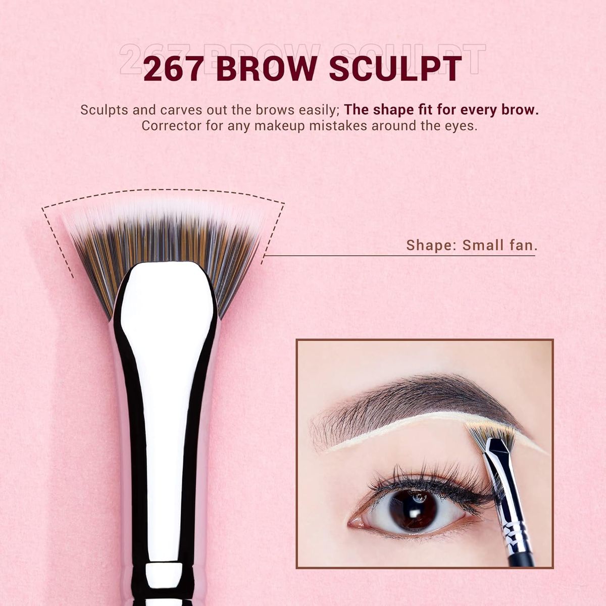 Jessup 3-Piece Brow Brush Set for Powder, Pencil, Gel, Wax Jessup 3-Piece Brow Brush Set for Powder, Pencil, Gel, Wax