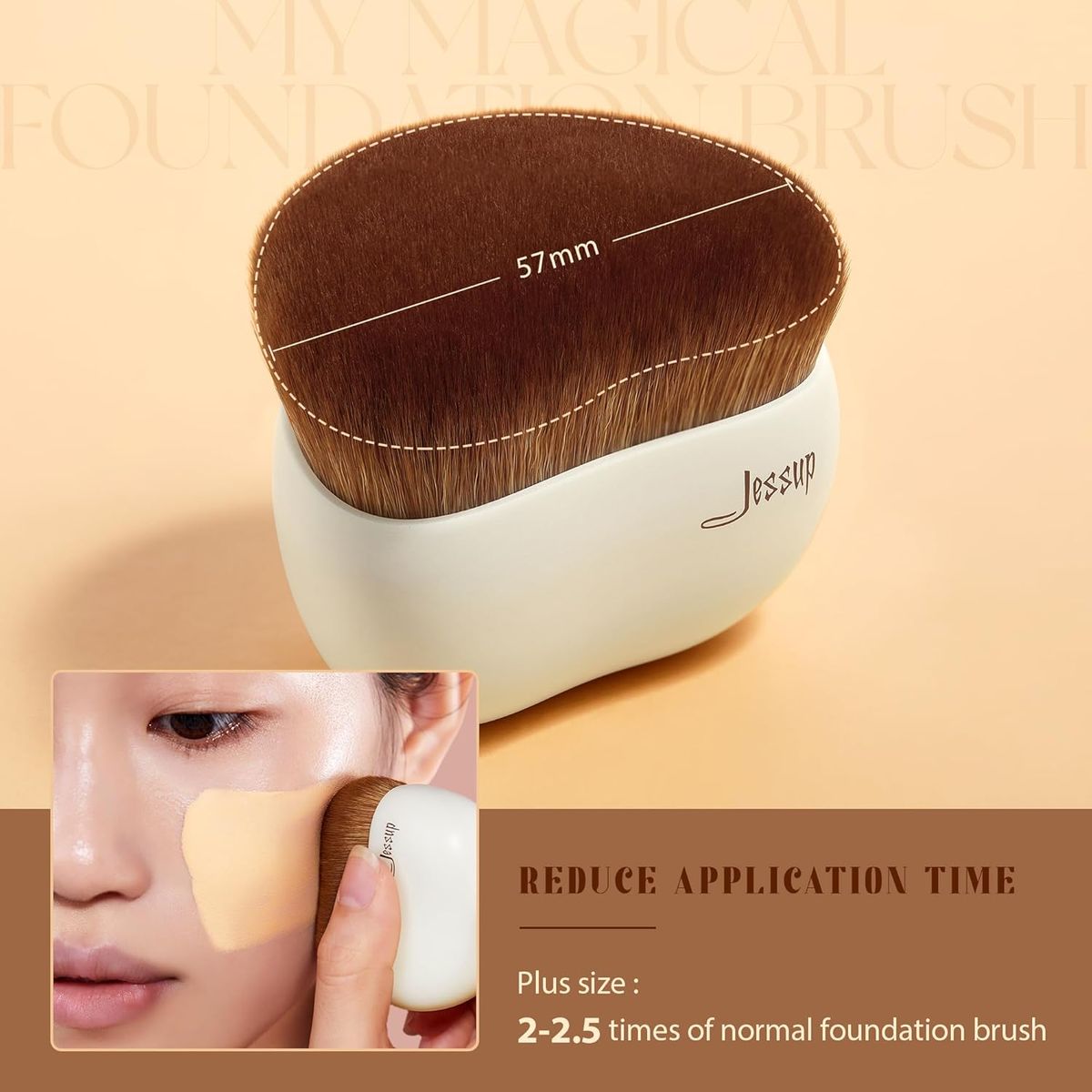 Jessup Pebble Makeup Kit with Jumbo Brush and 3 Sponges Jessup Pebble Makeup Kit with Jumbo Brush and 3 Sponges