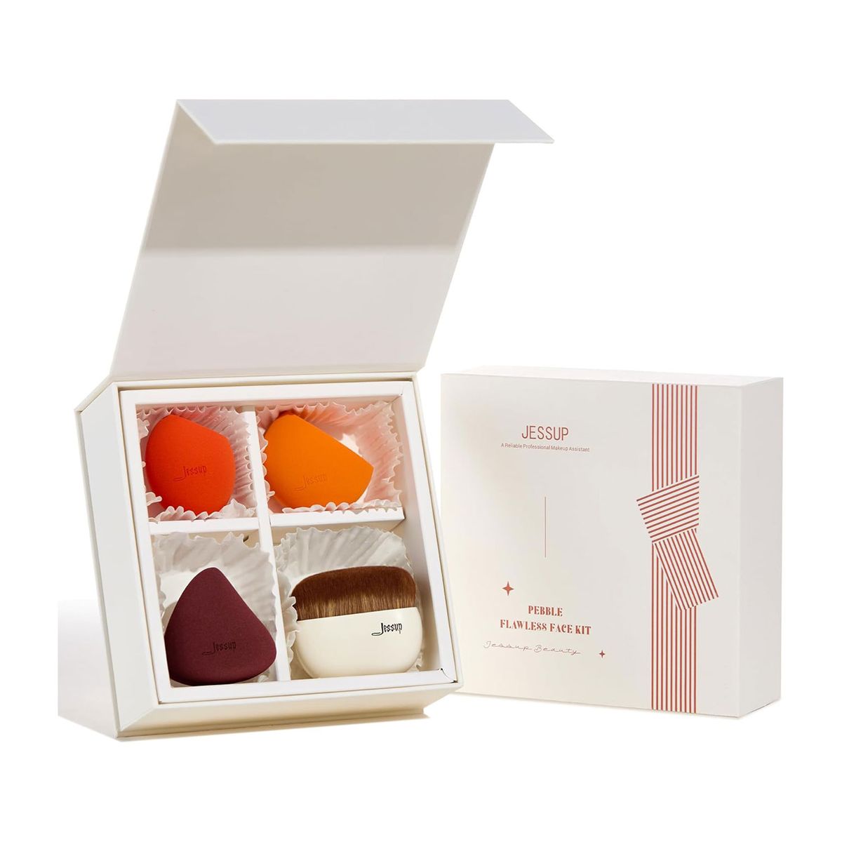 Jessup Pebble Makeup Kit with Jumbo Brush and 3 Sponges Jessup Pebble Makeup Kit with Jumbo Brush and 3 Sponges
