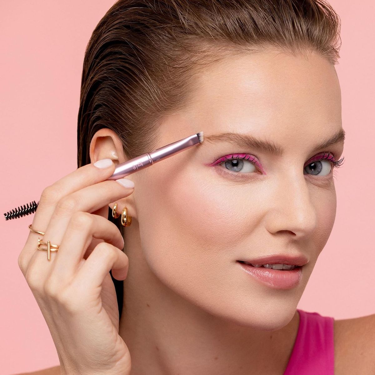 Real Techniques Dual-Ended Eye Brush Set with Eyelash Curler Included Real Techniques Dual-Ended Eye Brush Set with Eyelash Curler Included