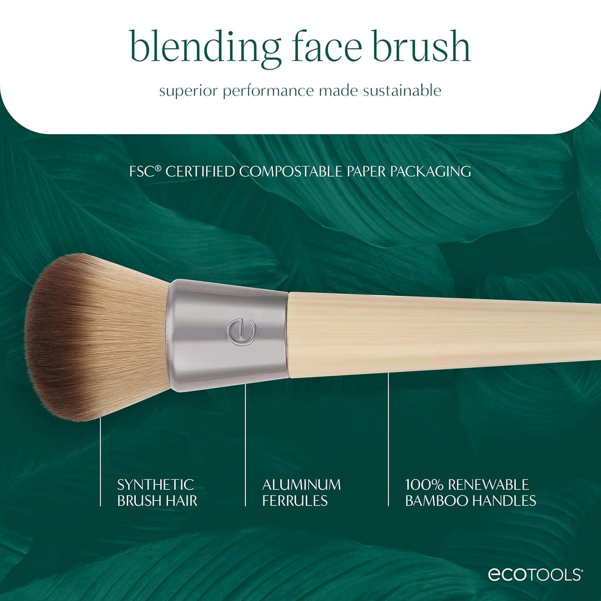 EcoTools Cruelty-Free Blending Brush for Face Makeup, Liquid and Cream