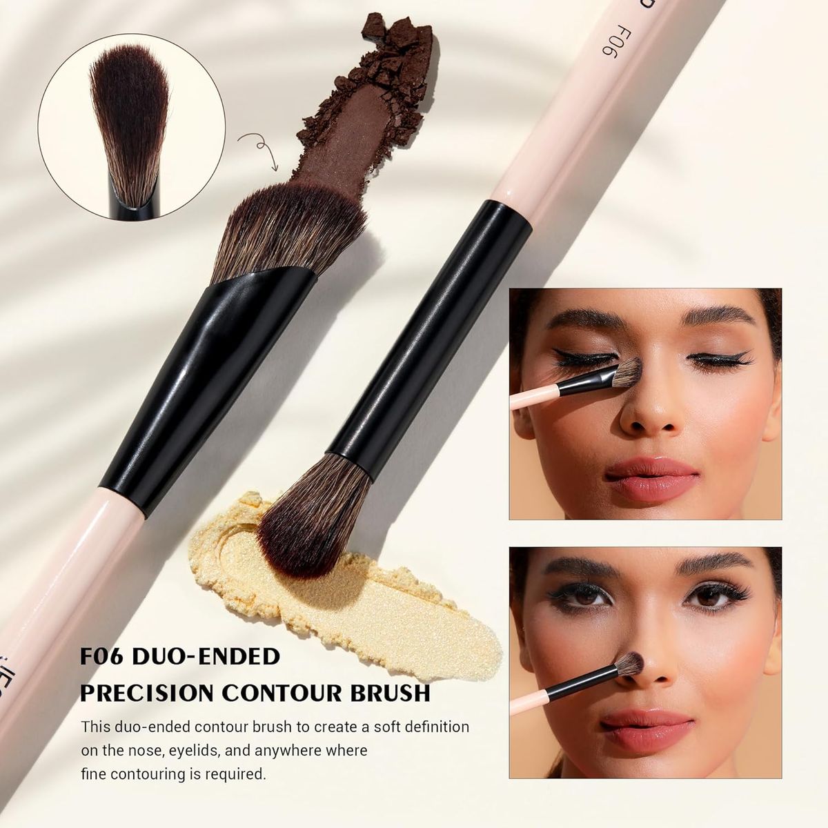 Jessup Double-Ended Face Makeup Brush Set for Contour, Blush, Highlight Jessup Double-Ended Face Makeup Brush Set for Contour, Blush, Highlight