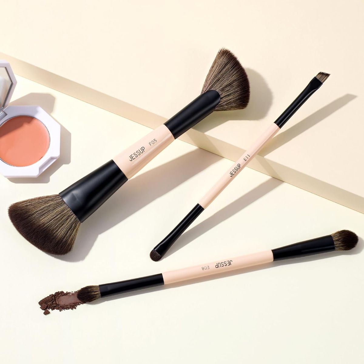 Jessup Travel 6-in-3 Double-Ended Makeup Brush Set Peach Dust Jessup Travel 6-in-3 Double-Ended Makeup Brush Set Peach Dust