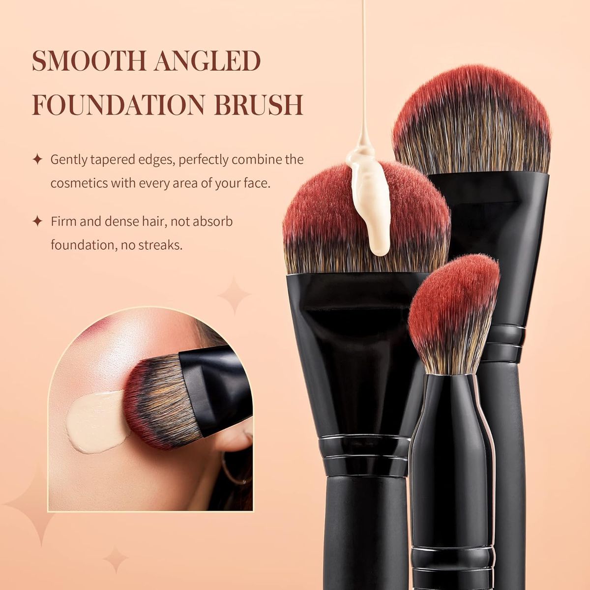 Jessup 21-Piece Complete Black Makeup Brush Set Professional Synthetic