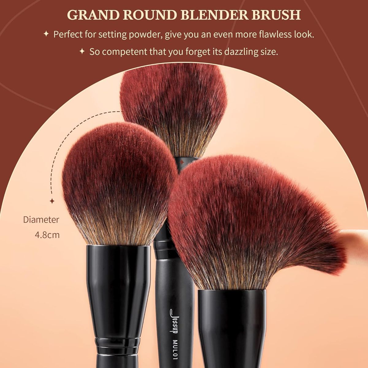 Jessup 21-Piece Complete Black Makeup Brush Set Professional Synthetic