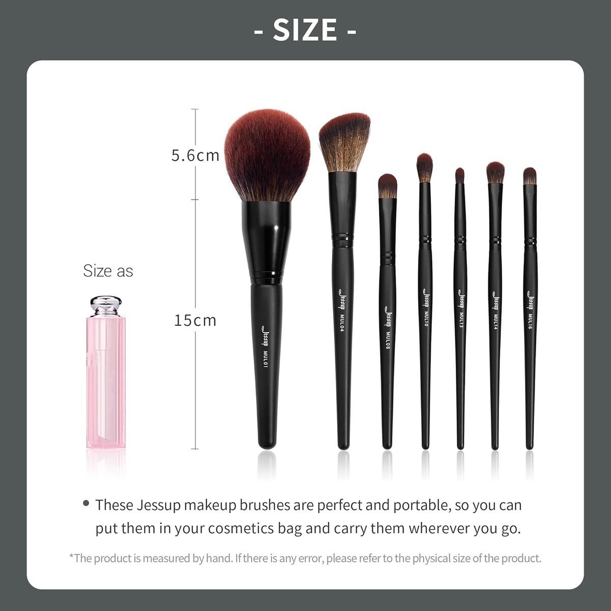 Jessup 21-Piece Complete Black Makeup Brush Set Professional Synthetic