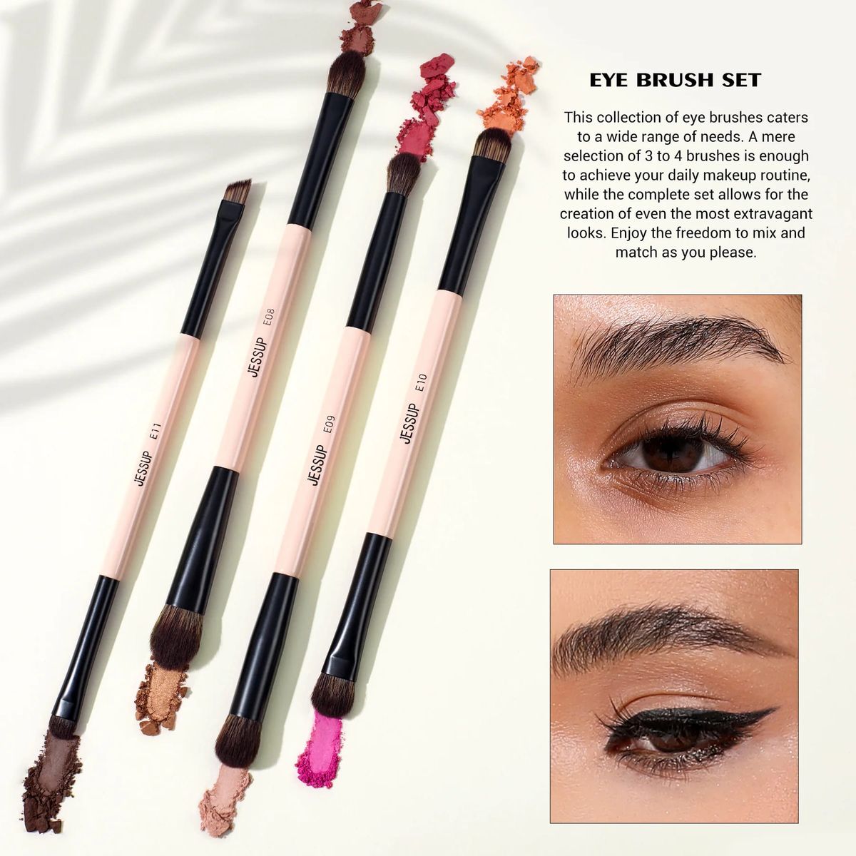 Jessup 14-in-7 Double-Ended Makeup Brush Set Peach Dust Vegan Jessup 14-in-7 Double-Ended Makeup Brush Set Peach Dust Vegan