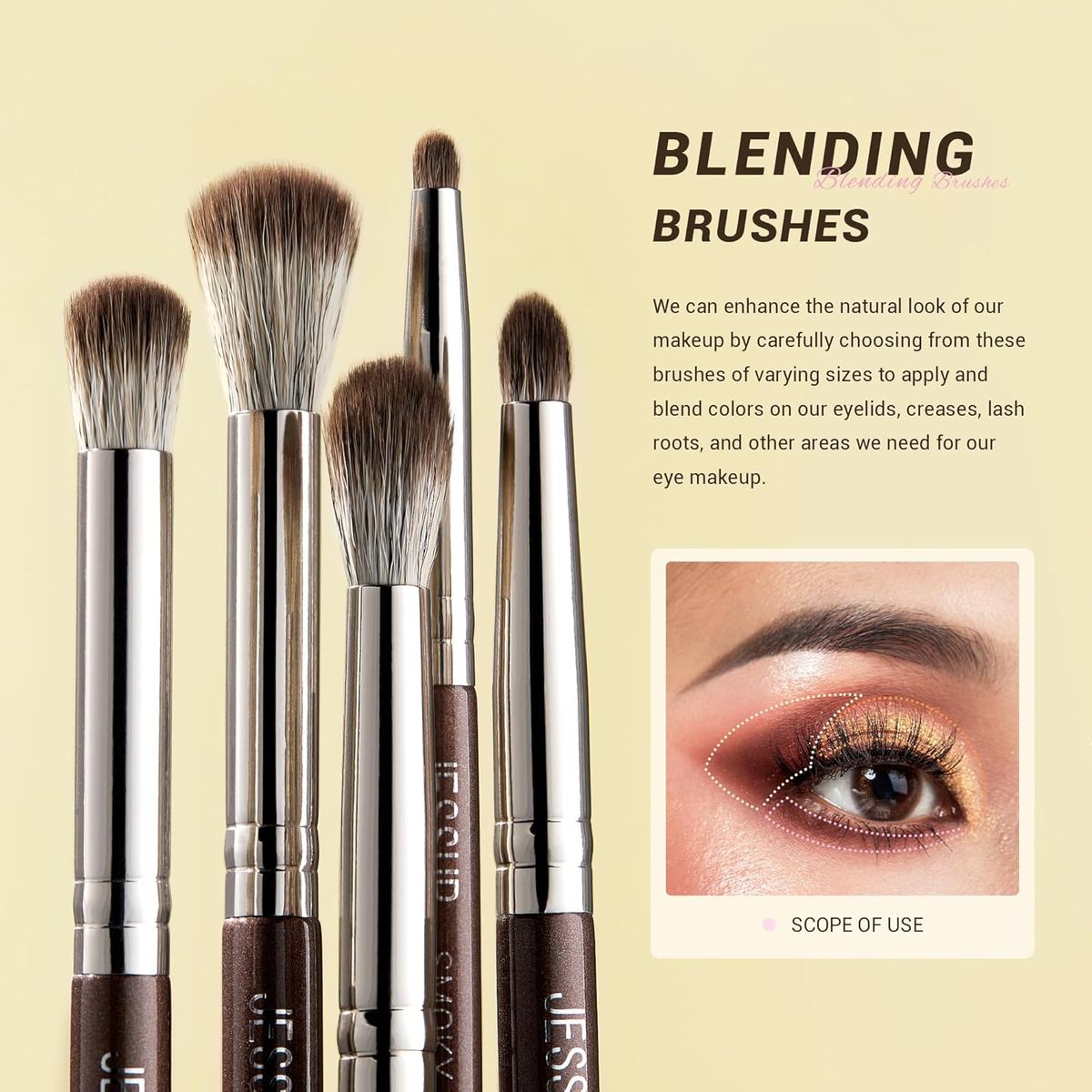 Jessup Professional Eye Makeup Brush Set 15-Piece for Blending and Brows Jessup Professional Eye Makeup Brush Set 15-Piece for Blending and Brows