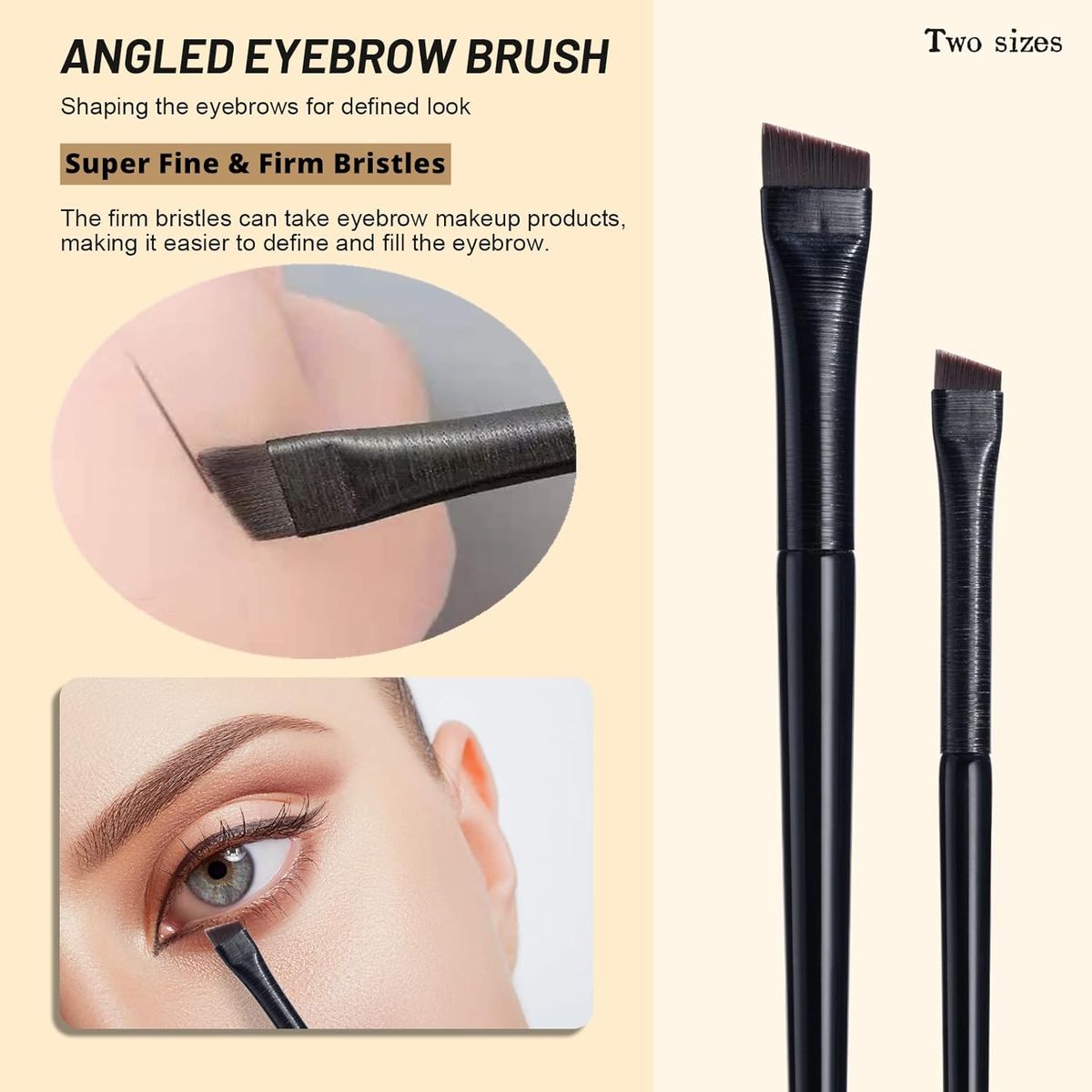 BS-MALL 2-Piece Super Thin Eyebrow and Concealer Brush Set