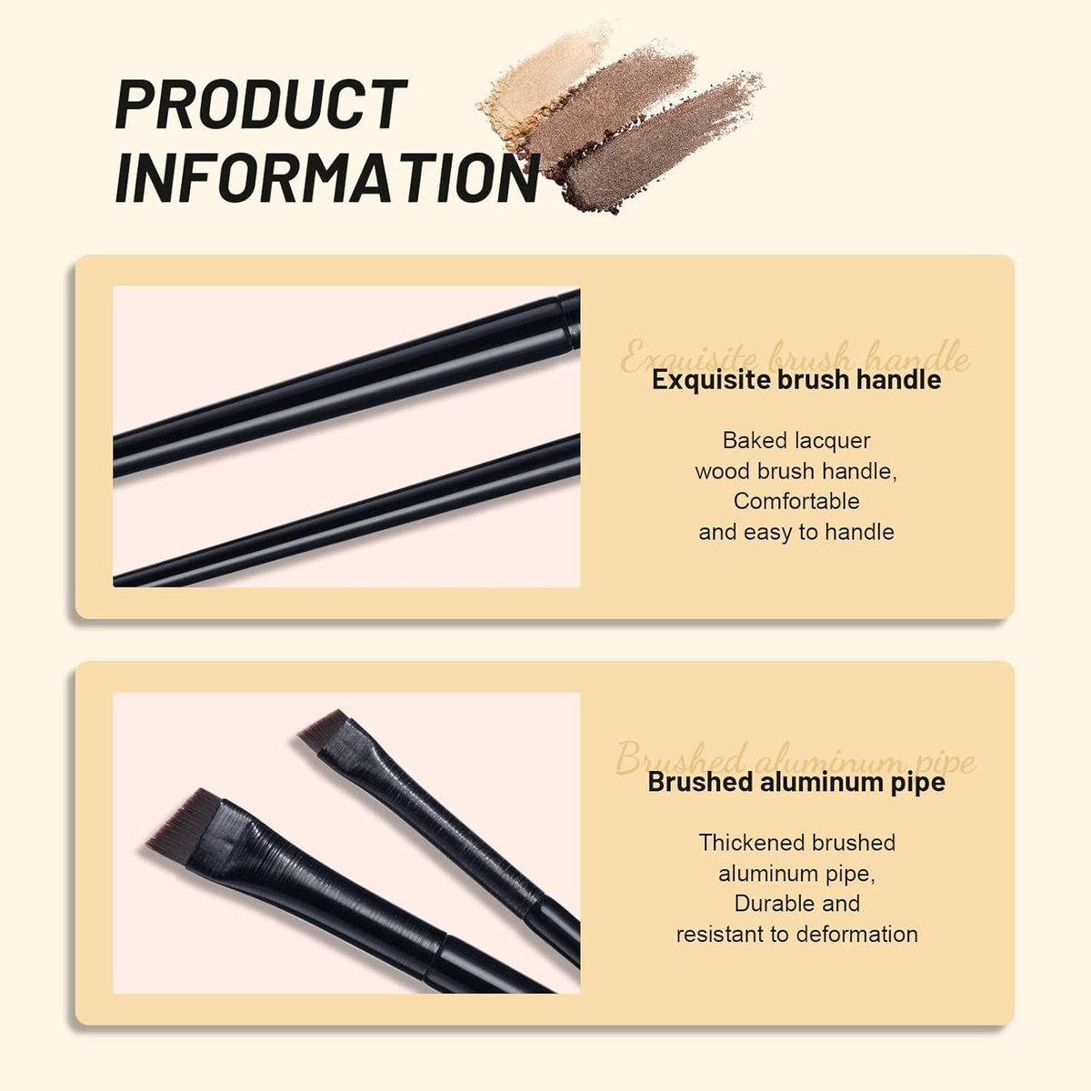 BS-MALL 2-Piece Super Thin Eyebrow and Concealer Brush Set