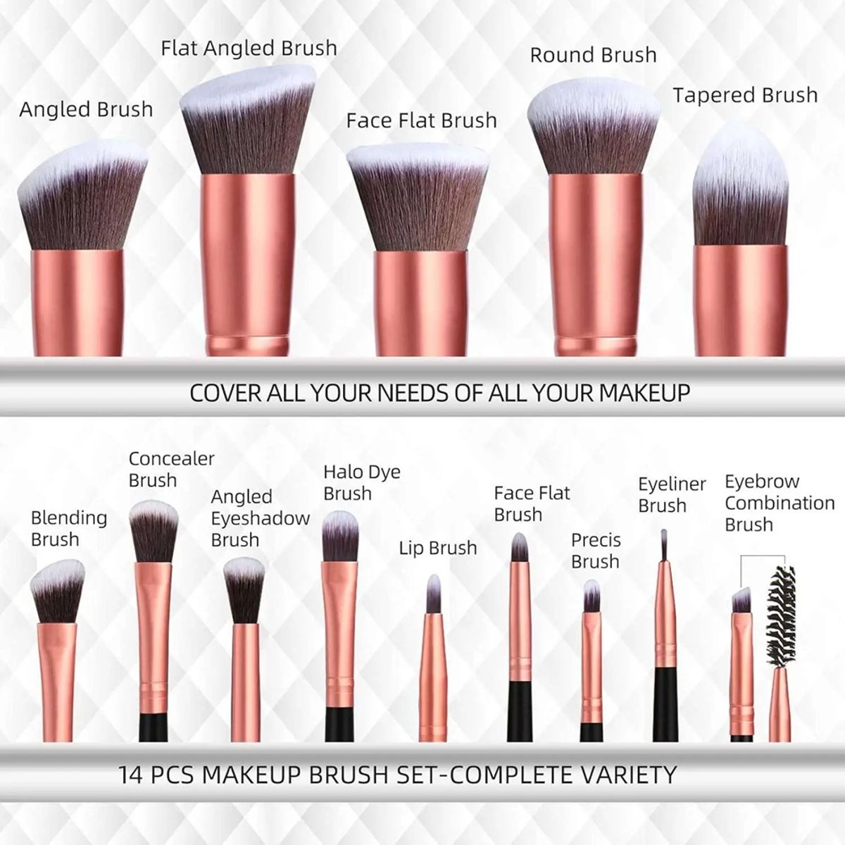 Young Glam 14-Piece Daily Essential Makeup Brush Set with Travel Case Young Glam 14-Piece Daily Essential Makeup Brush Set with Travel Case