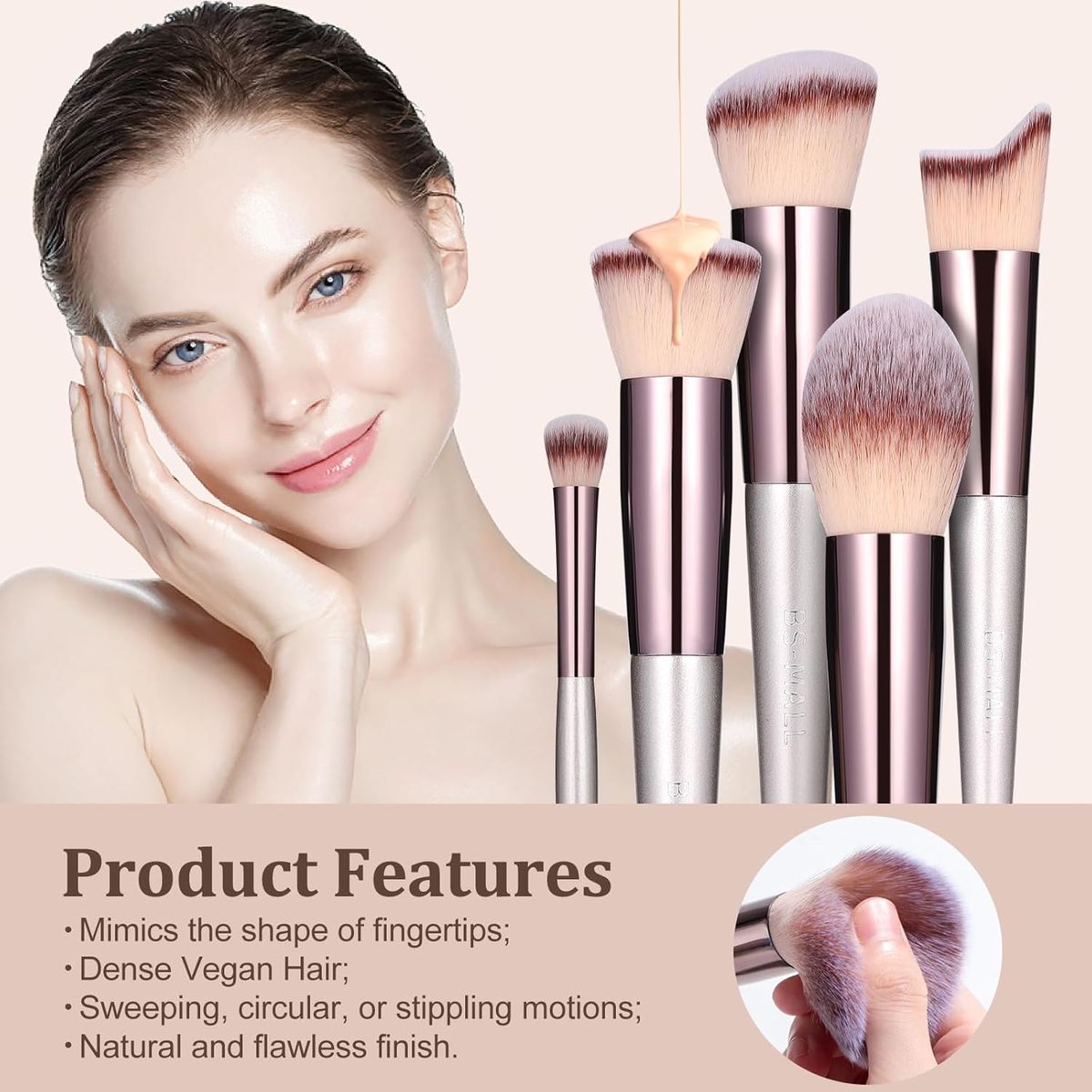 Young Glam 18-Piece Makeup Brush Set for Face and Eyes Young Glam - Women's Makeup Accessories 5