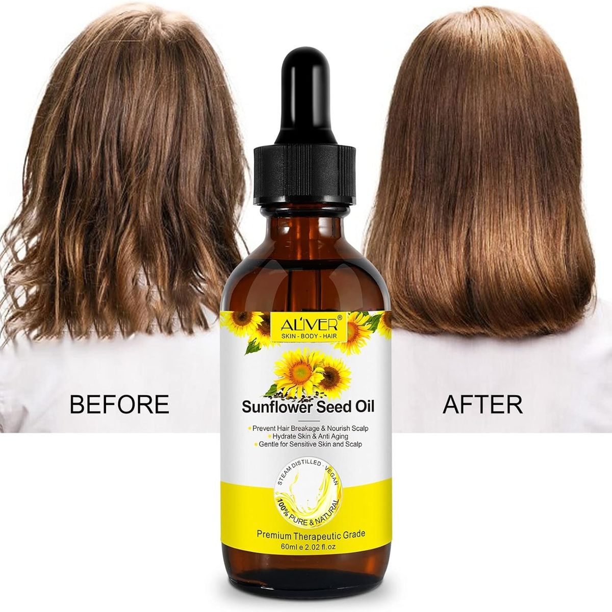 Aliver Organic Sunflower Seed Oil For Skin, Face, & Hair