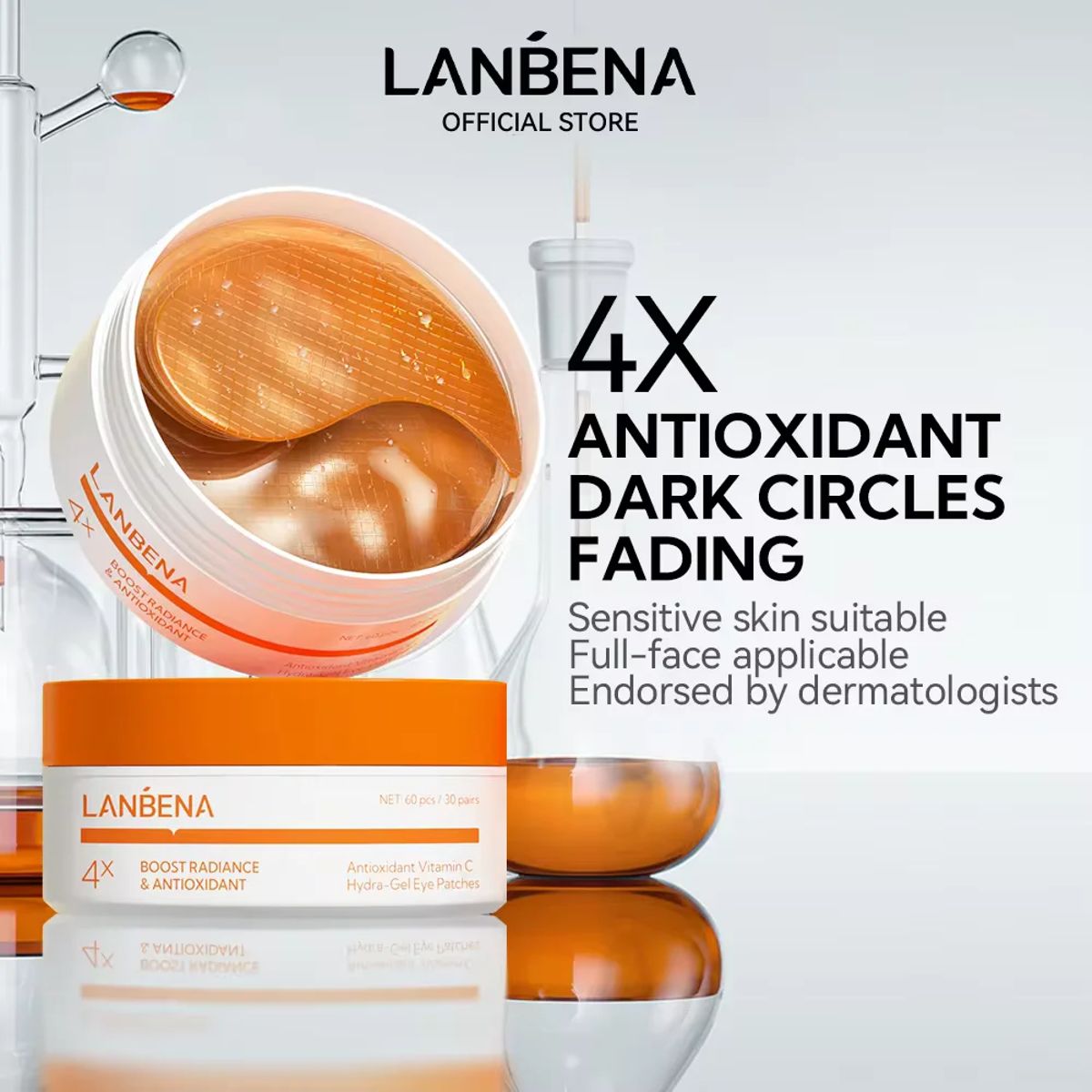 Lanbena 60-Piece Vitamin C Hydra-Gel Eye Patches 30 Pairs Lanbena 60-Piece Vitamin C Hydra-Gel Eye Patches 30 Pairs