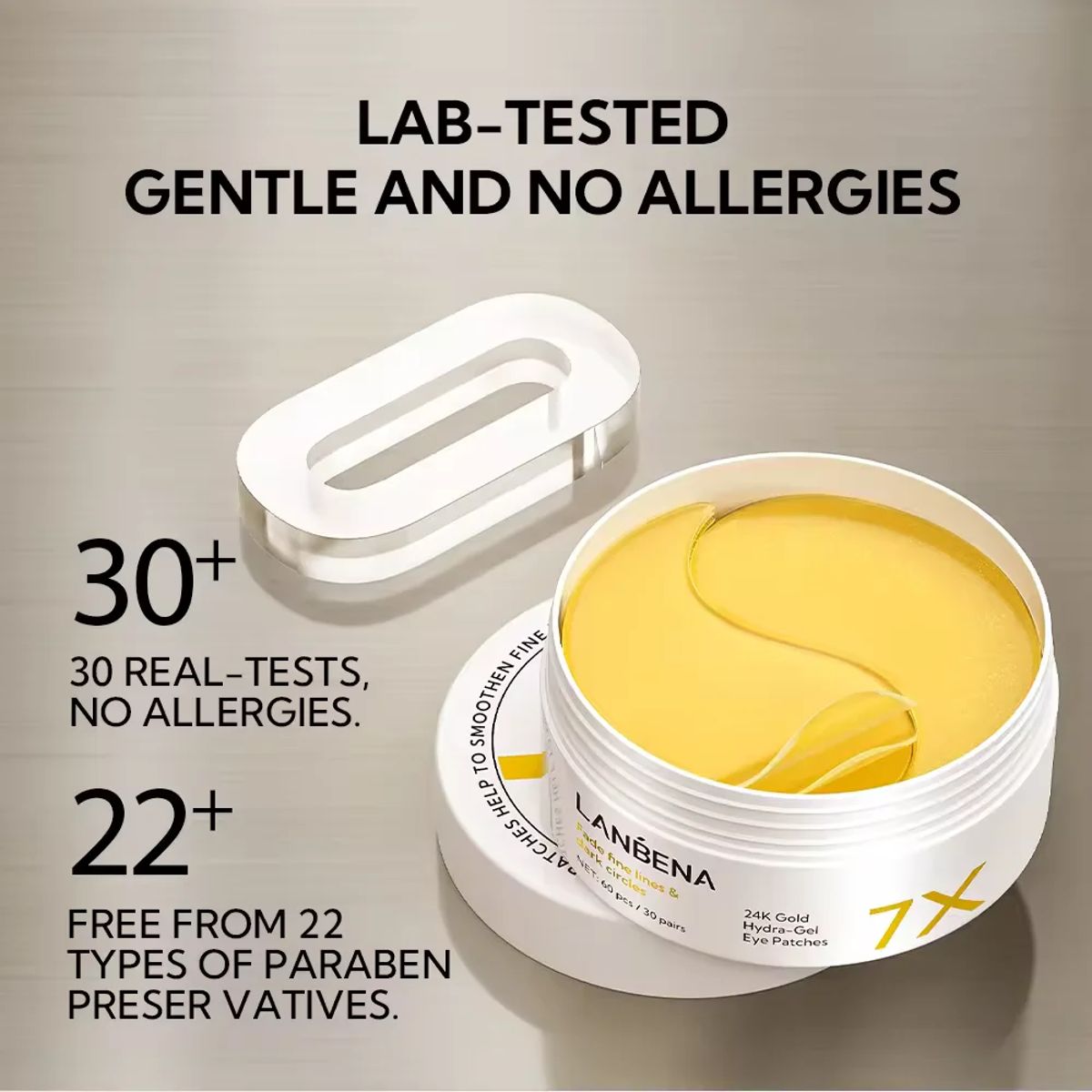 Lanbena 24K Gold Hydra-Gel Eye Patches 60Pcs/30Pairs Lanbena 24K Gold Hydra-Gel Eye Patches 60Pcs/30Pairs