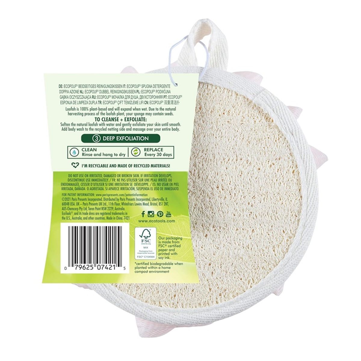 EcoTools EcoPouf Dual Cleansing Pad Pink EcoTools EcoPouf Dual Cleansing Pad Pink