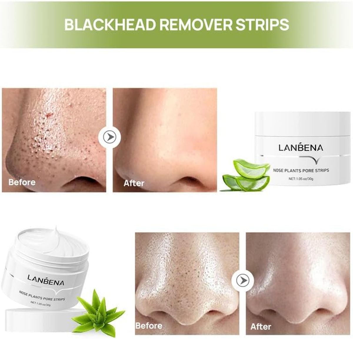 Lanbena Nose Plants Pore Strips 30G 60Pcs