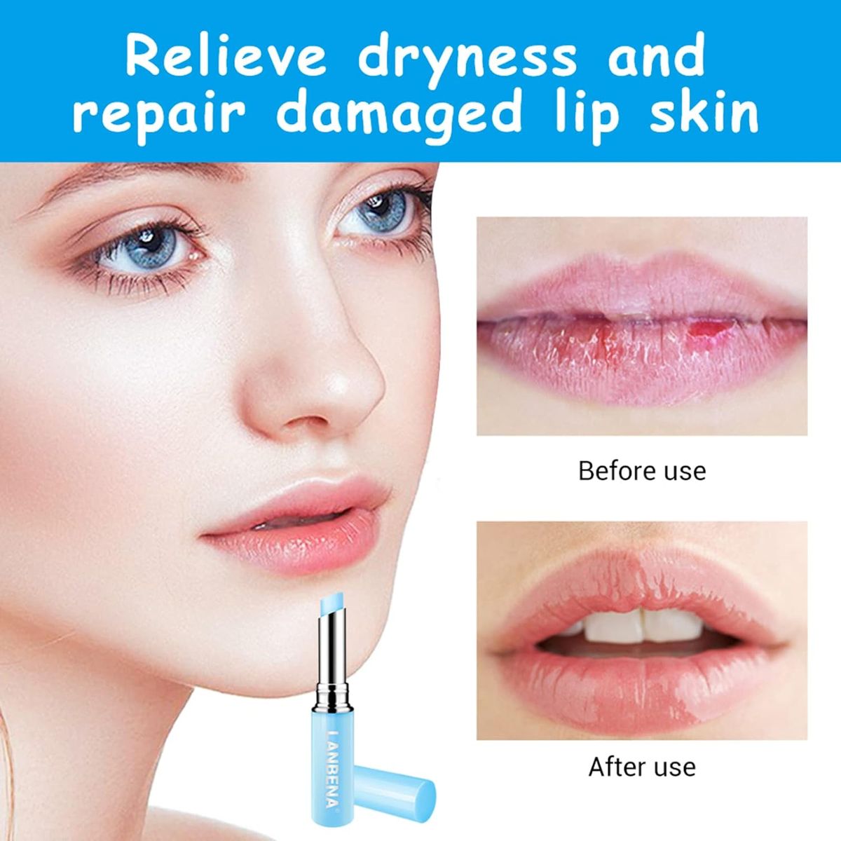 Lanbena Hydrating Lip Balm with Hyaluronic Acid for Soft Lips Lanbena - Women's Lips 3
