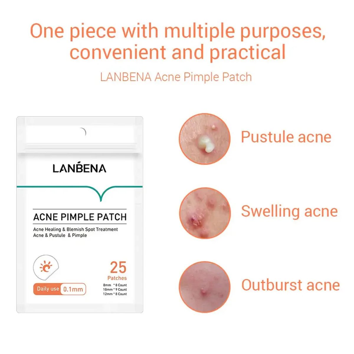 Lanbena Acne Pimple Patch Daily Use 25 Patches