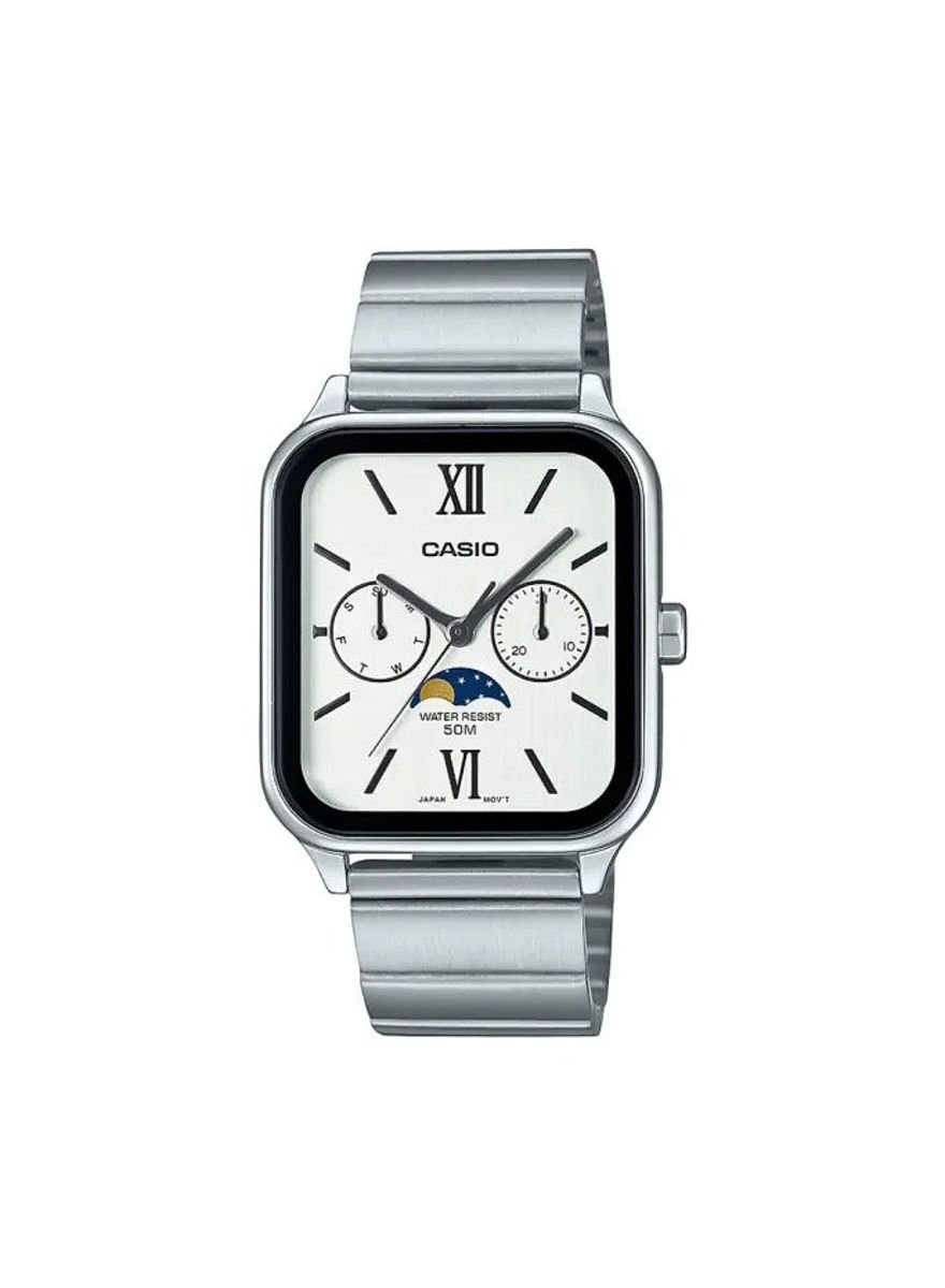 Casio Analog Watch with Moon Phase & Water Resistance M305D-7A2VDF Casio - Men's Dress Watches