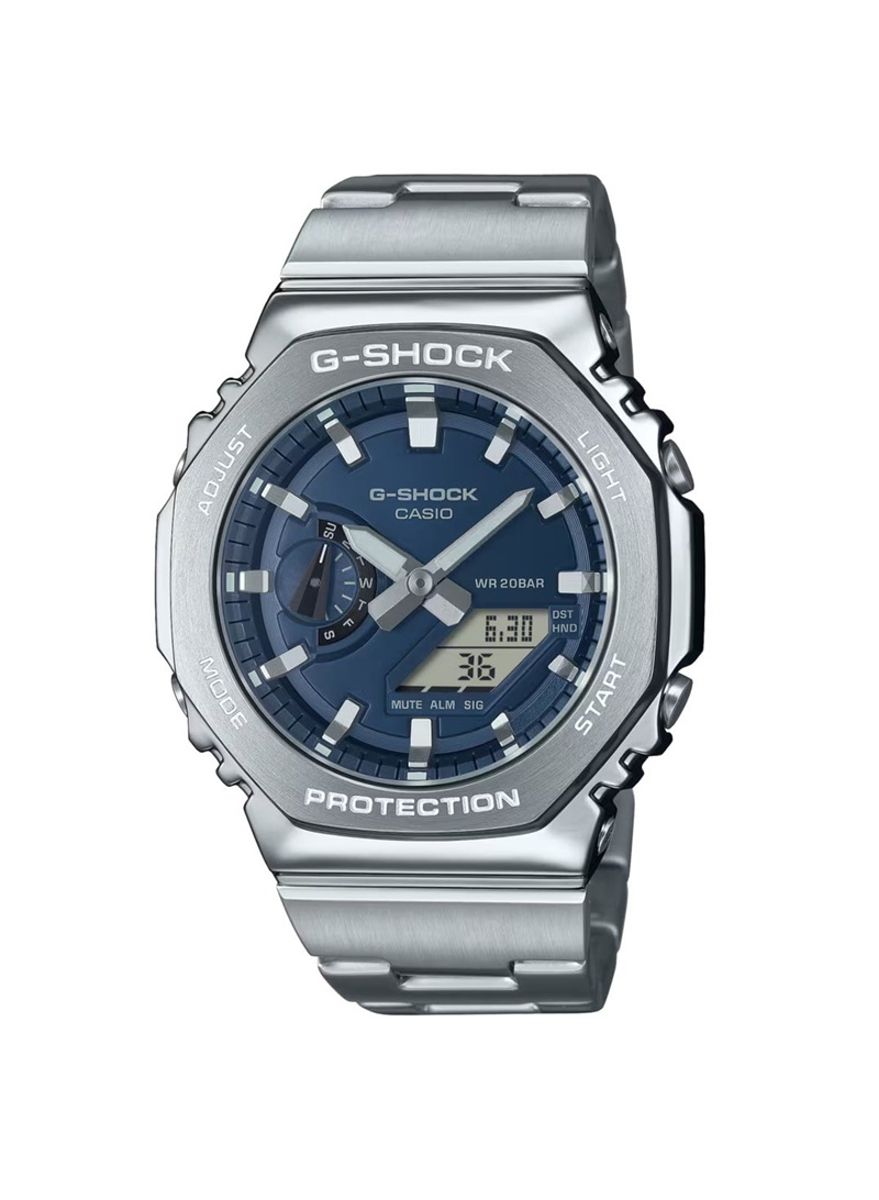 Casio G-Shock Octagonal Navy Blue Stainless Steel Watch GM2110D-2B Casio - Men's Dress Watches
