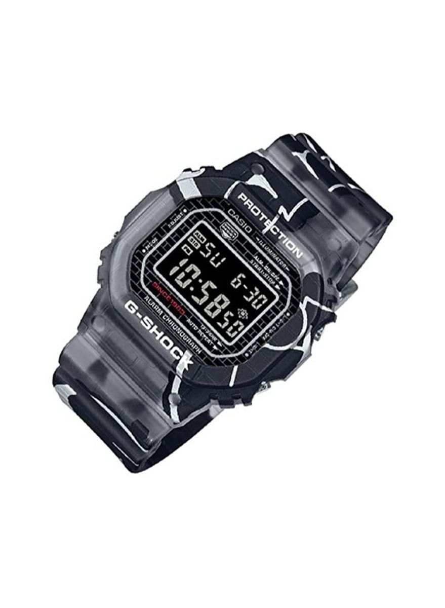 Bold Casio G-Shock Men’s Digital Watch with Graffiti Design DW-5000SS-1DR Casio - Men's Smart & Digital Watches 1