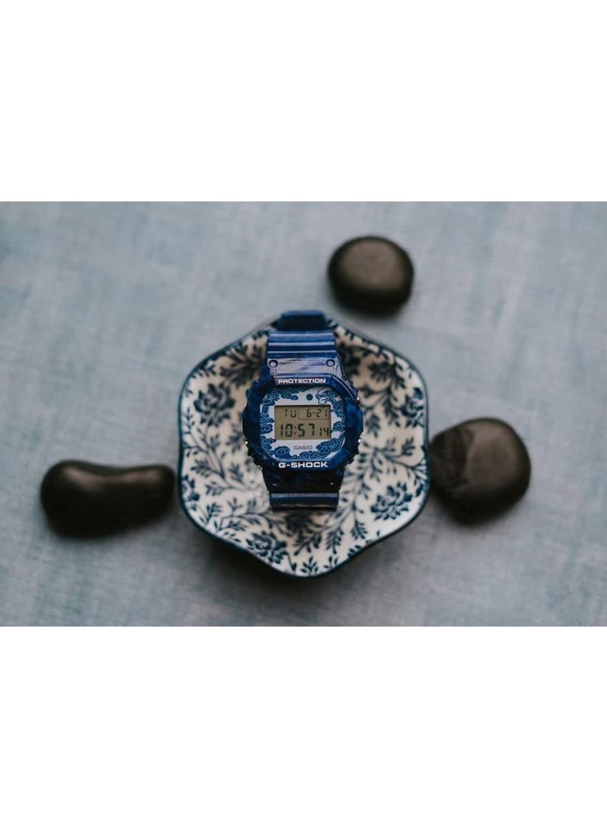 G-SHOCK Blue White Porcelain Inspired Men's Watch - DW-5600BWP-2DR Casio - Men's Smart & Digital Watches 2