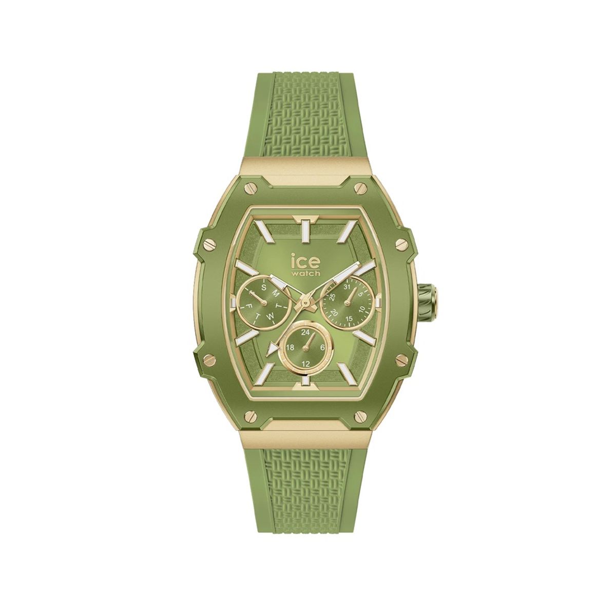 Elegant ICE Gold Forest Green Unisex Silicone Watch - 022859 Ice Watch - Women's Dress Watches