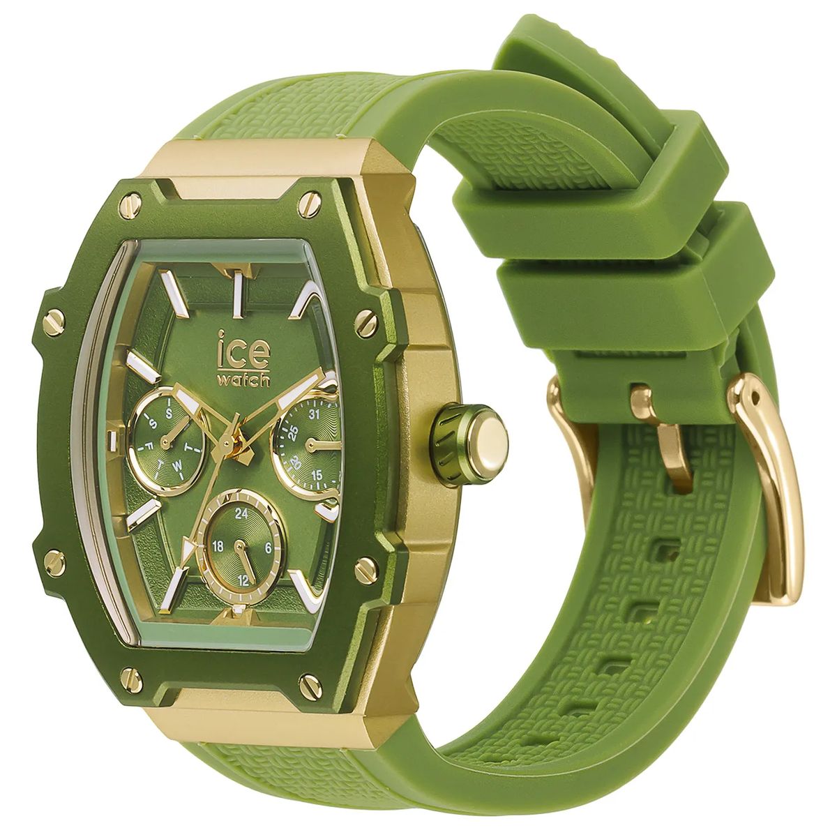 Elegant ICE Gold Forest Green Unisex Silicone Watch - 022859 Elegant ICE Gold Forest Green Unisex Silicone Watch - 022859
