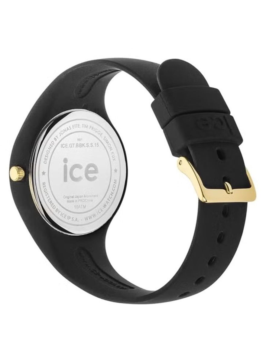 Stylish Black Ice-Watch with Gold Dial for Men & Women - 022485 Stylish Black Ice-Watch with Gold Dial for Men & Women - 022485