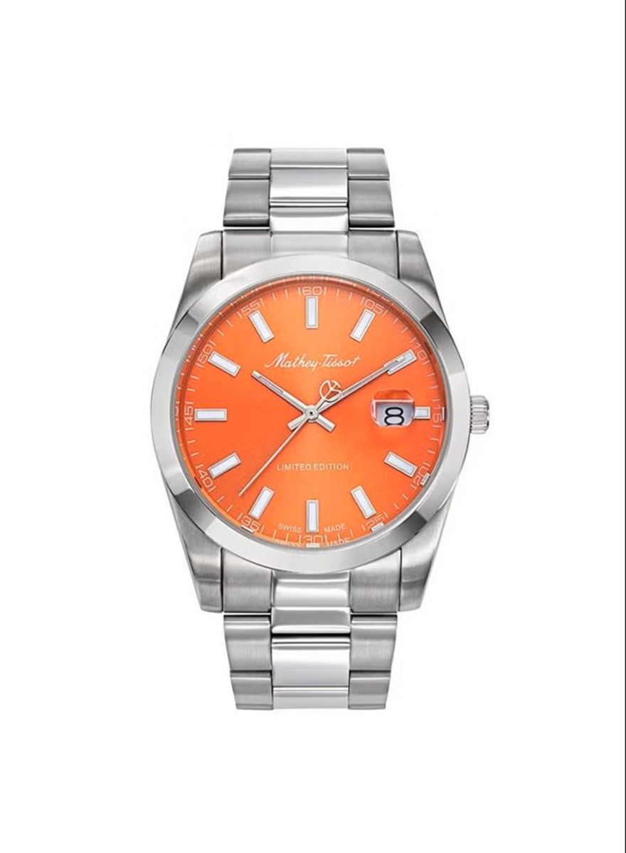 Mathey-Tissot Orange Dial Stainless Steel Watch H451OR Mathey-Tissot - Men's Dress Watches