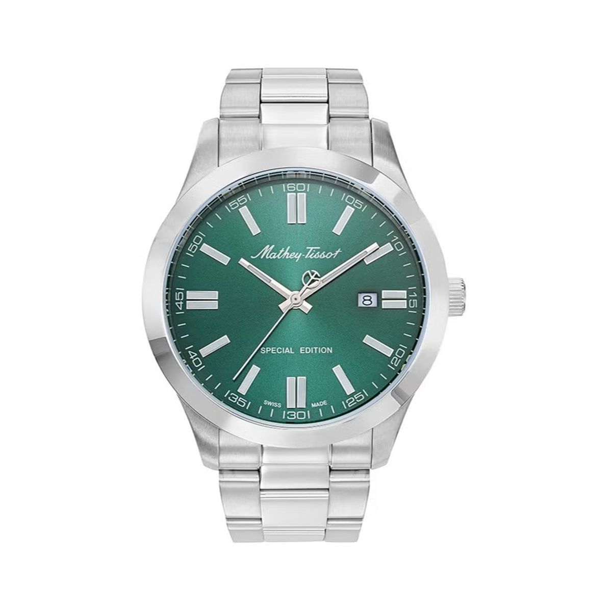 Elegant Swiss Made Mathy I Jumbo Green Dial Watch H455VE Mathey-Tissot - Men's Dress Watches